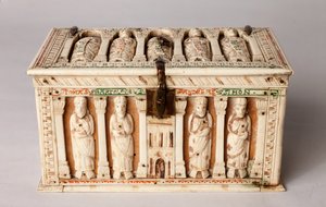 Reliquary tabut, Köln, Almanya, c.1150 (ahşap ve fildişi) by German School