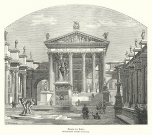 Pallas Roma Tapınağı (gravür) by German School
