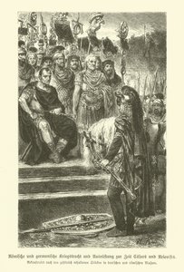 Julius Caesar ve Ariovistus zamanının Roma ve Germen silahları ve askeri kostümü by German School