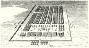 Roma ordusu kampı (gravür) by German School