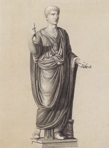 Praetexta togası giyen Romalı adam (lito) by German School
