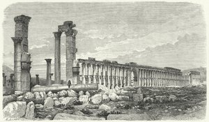 Palmyra, Suriye şehir kalıntıları (gravür) by German School