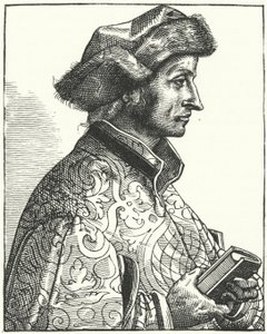 Sebastian Brant, Alman hümanist ve hicivci (gravür) by German School