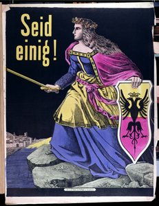 Seid Einig !, Alman vatansever afişi, c.1870