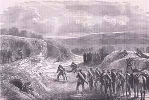 Paris'ten Sortie, Cassells History of the War Fransa ve Almanya arasındaki Cassell ve Company Limited tarafından yayınlanmıştır, c.1890 (lito) by German School
