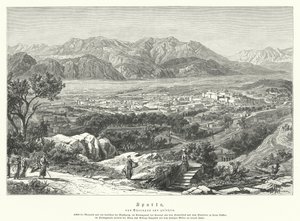 Sparta, Antik Yunanistan (gravür) by German School