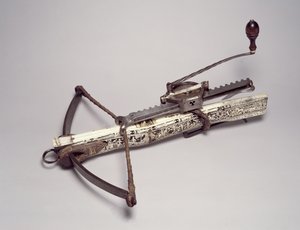 Sporting Crossbow ve Cranquin (boynuz ve kemikle işlenmiş çelik ve ahşap)
