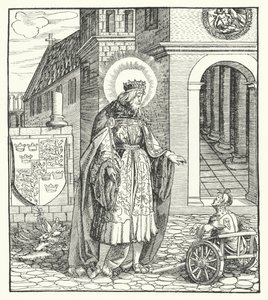 Aziz Edward Confessor, İngiltere Kralı (gravür) by German School