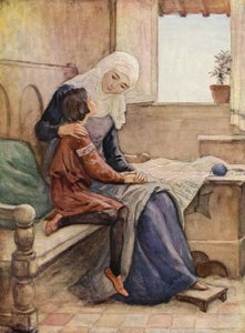 Aziz Francis ve annesi (renkli taş baskı) by German School