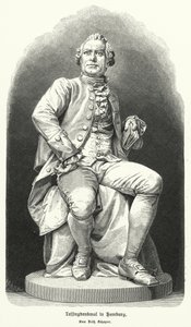 Alman oyun yazarı ve filozof Gotthold Ephraim Lessing'in Fritz Schaper tarafından Hamburg'daki heykeli (litto) by German School