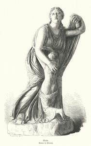 Niobe'nin çocuklarından birini Artemis ve Apollon'dan koruyan heykeli (gravür) by German School