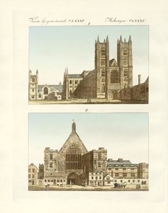Londra'daki garip binalar (renkli gravür) by German School