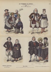İsviçre kostümü, 18. yüzyıl sonu (renkli gravür) by German School
