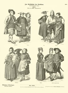 İsviçre kostümleri, 18. yüzyılın sonlarında (gravür) by German School