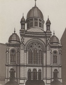 Sinagog (litografi) by German School