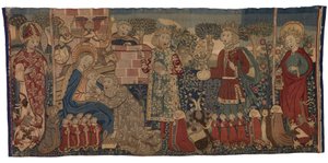 Magi ve iki azizin Tapınmasını tasvir eden goblen antependium, Nürnberg by German School