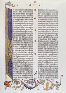 Gutenberg tarafından basılan 36 satırlık İncil (parşömen) by German School