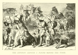 Türklerin önünde uçan İmparator Leopold I by German School