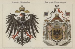 Alman İmparatorluk Kartalı ve İmparatorun Büyük Arması (renkli taş) by German School
