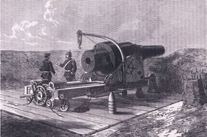 Krupp Gun, Cassells History of the War of Fransa ve Almanya arasındaki Cassell and Company Limited tarafından yayınlanmıştır, c.1890 (lito) by German School