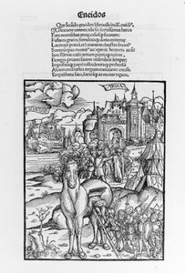 Truva atı. Aeneid. Sebastian Brant tarafından Xylography. Strazburg by German School