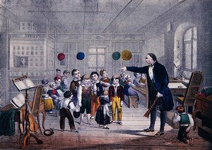 The Village Schoolmaster, 1850 dolayları (renkli taş) by German School
