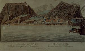 St. Helena adası (gravür) by German School