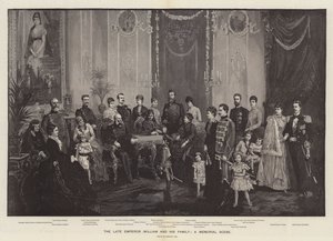 Rahmetli İmparator William ve Ailesi, Bir Anma Sahnesi (gravür) by German School