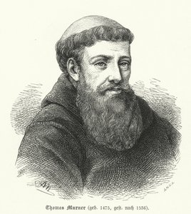 Thomas Murner, Alman satirist, şair ve çevirmen (gravür) by German School
