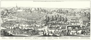 Hornhausen köyündeki şifalı kaynakları ziyaret eden gezginler, 1646 (gravür) by German School