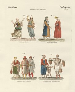 Türk milli kıyafetleri (renkli gravür) by German School