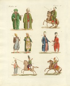 Türk milli kıyafetleri (renkli gravür) by German School