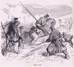 Ateş altında, Cassell ve Company Limited tarafından yayınlanan Fransa ve Almanya arasındaki Savaş Tarihi, Cassells History of the War, c.1890 (litho) by German School