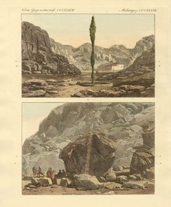 Sina Dağı manzarası (renkli gravür) by German School