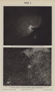 Deneb bölgesinde Orion Bulutsusu ve Samanyolu manzarası (gravür) by German School