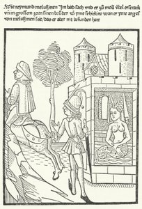 Melusine efsanesinden bir sahneyi gösteren gravür by German School
