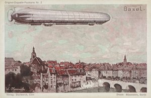 Basel üzerinde uçan zeplin by German School