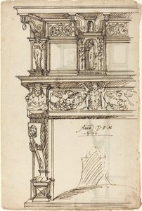 Merkür ve Umutlu Saray Şöminesi [rekto] by German or Austrian 16th Century