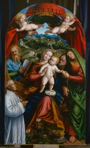 Madonna ve Çocuk ve St Martha, St James, St Joseph ve bir bağışçı, c.1543 (panelde yağlı boya)