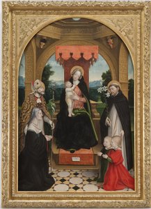 Madonna, Çocuk ile Saints Abbondio ve Dominic, komiser Ludovica Buronzo ve oğulları Peter ve Jerome arasında tahta çıktı