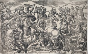 Lapithler ve Centaurlar Savaşı by Geronima Cagnaccia Parasole