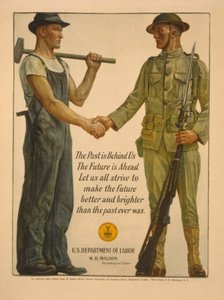 Geçmiş arkamızda, gelecek önümüzde. Hepimiz geleceği geçmişten daha iyi ve daha parlak hale getirmek için çabalayalım, 1918 by Gerrit Albertus Beneker