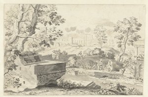 Antik kalıntılarla dolu manzara by Gerrit Grasdorp (possibly)