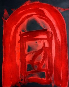Sırlara Açılan Kapı, 2018 (tuval üzerine kum ve akrilik) by Gerrit Greve