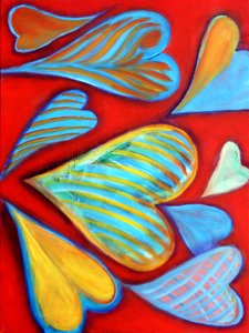 G Hearts 15, 2016 (tuval üzerine akrilik) by Gerrit Greve