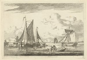 Çeşitli teknelerle plaj ve deniz by Gerrit Groenewegen