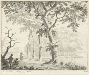 Sahildeki ağaçlar ve bir ressam by Gerrit Toorenburgh