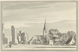 Rijnsburg manastırının kalıntıları Rijnsburgh