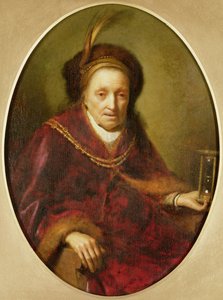 Kum Saati Olan Yaşlı Bir Kadın by Gerrit Dou