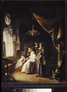 Hidropik kadın (tahta üzerine yağ by Gerrit Dou